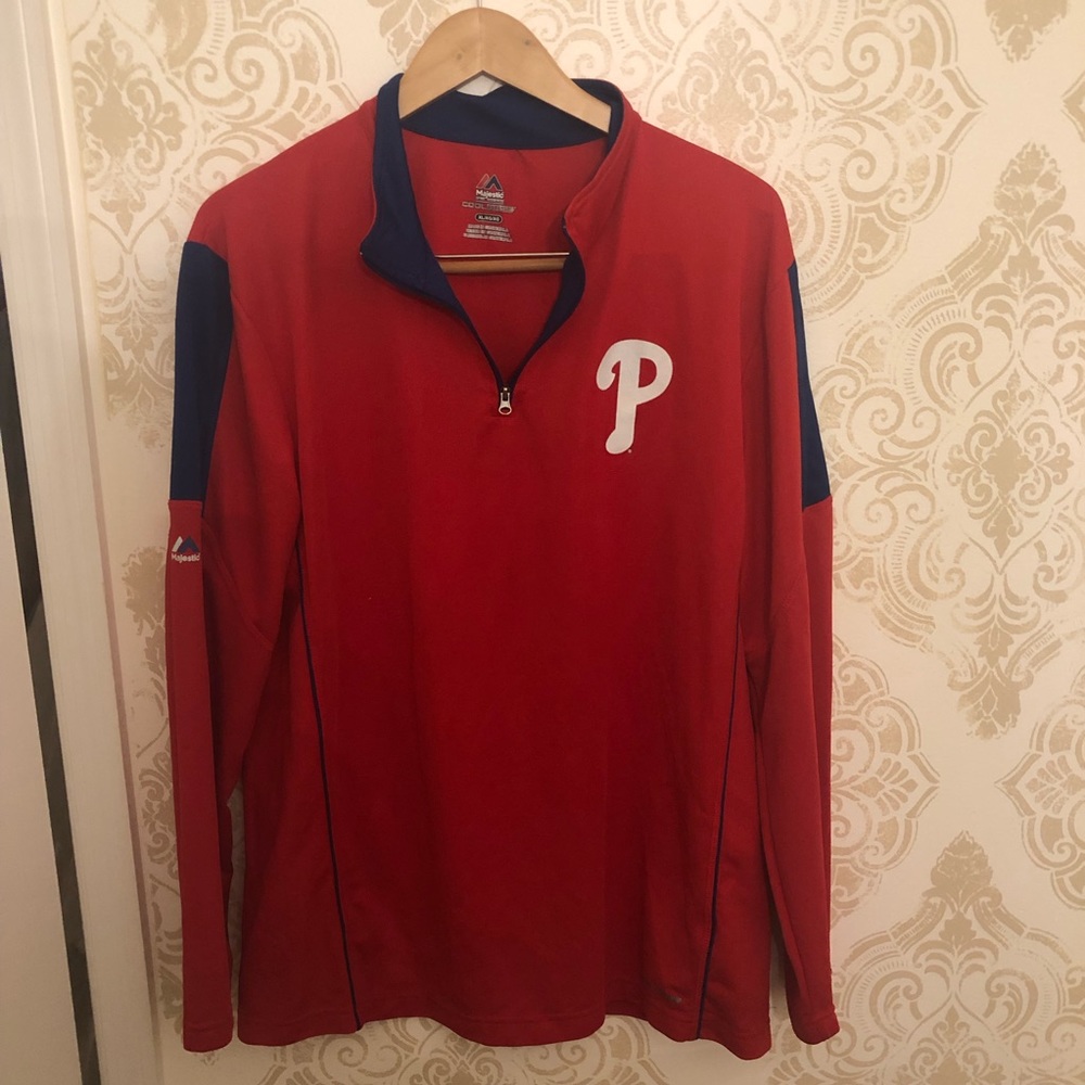 Men’s LN Majestic warm up quarter zip Phillies XL
